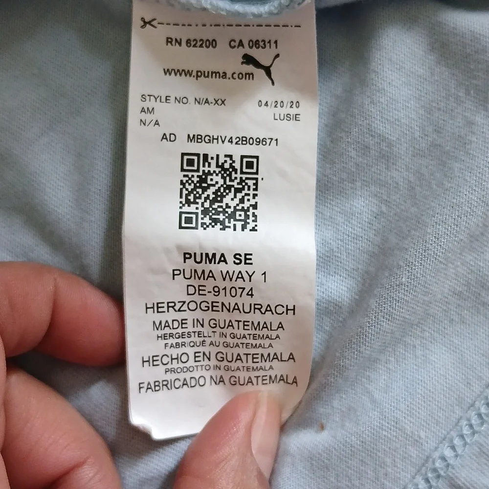 PUMA mens baby blue logo tee shirt size medium - Picture 9 of 11